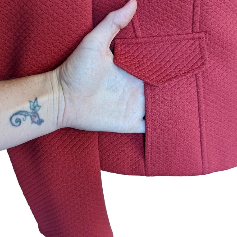 Talbots Quilted Red Jacket/Blazer Size 4 - Picture 7 of 13
